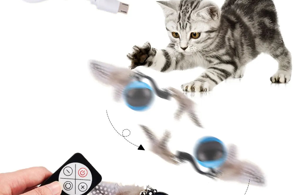 Automatic Rolling Feather Cat Toy