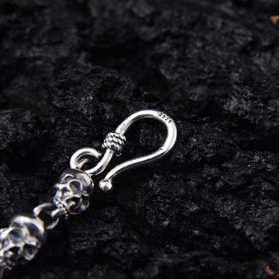 S925 Sterling Silver Fine 6mm Skull Necklace