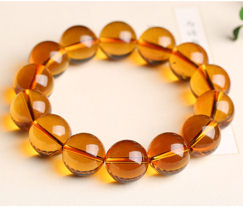 Female Kumquat Yellow Pixiu Natural Crystal Bracelet For Men And Women