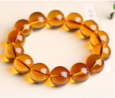 Female Kumquat Yellow Pixiu Natural Crystal Bracelet For Men And Women