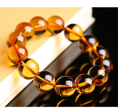 Female Kumquat Yellow Pixiu Natural Crystal Bracelet For Men And Women
