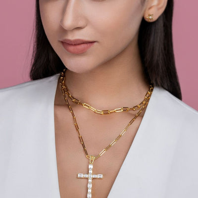 S925 Silver Moissanite Twin Light Luxury Minority Necklace Accessories For Women