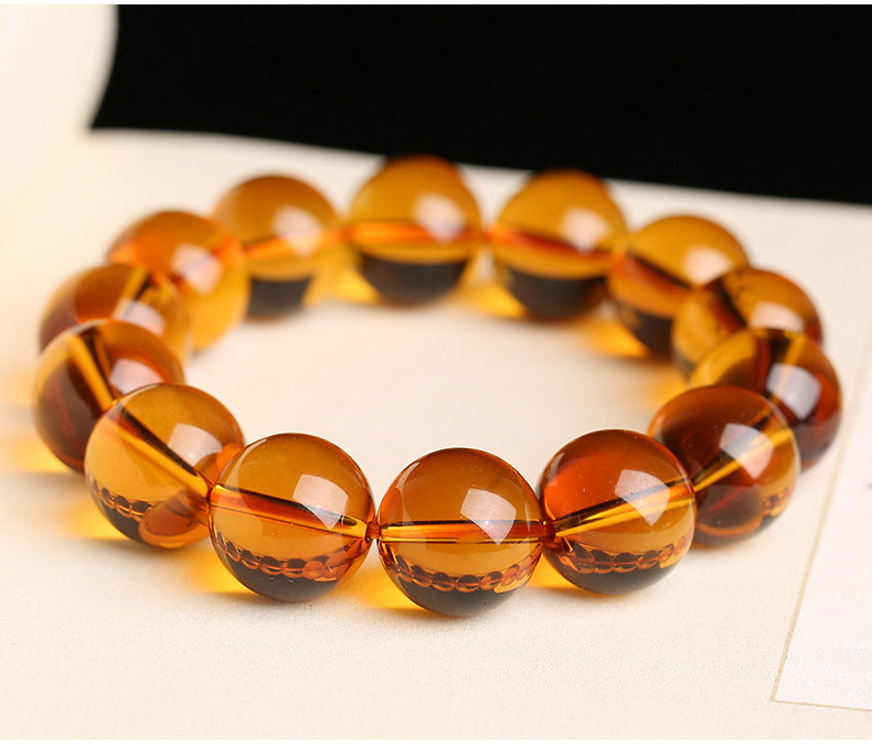 Female Kumquat Yellow Pixiu Natural Crystal Bracelet For Men And Women