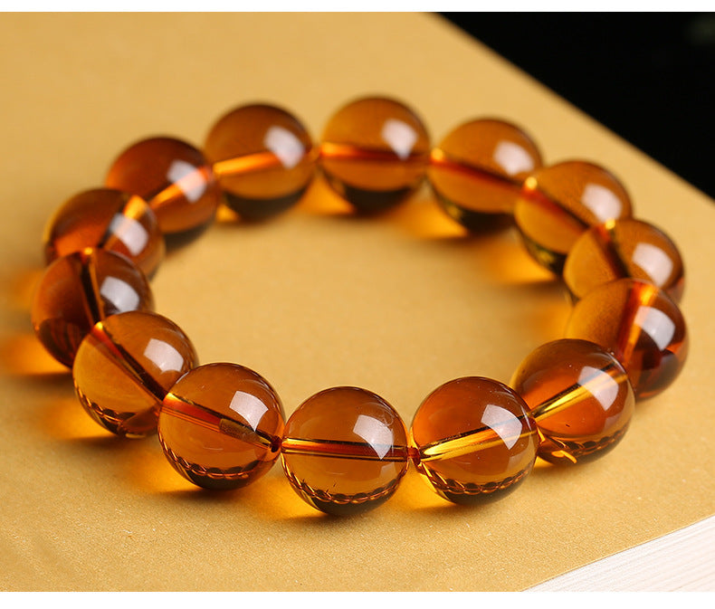 Female Kumquat Yellow Pixiu Natural Crystal Bracelet For Men And Women