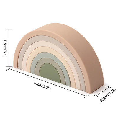 7pcs Baby Silicone Building Blocks