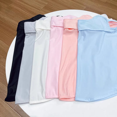 Sunblock Mask Women Summer Neck Facekini Ice Silk Sun Mask Full Face UV Protective For Outdoor Sports Cycling Running Shade