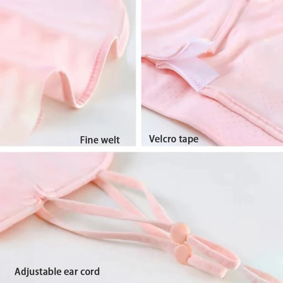 Sunblock Mask Women Summer Neck Facekini Ice Silk Sun Mask Full Face UV Protective For Outdoor Sports Cycling Running Shade