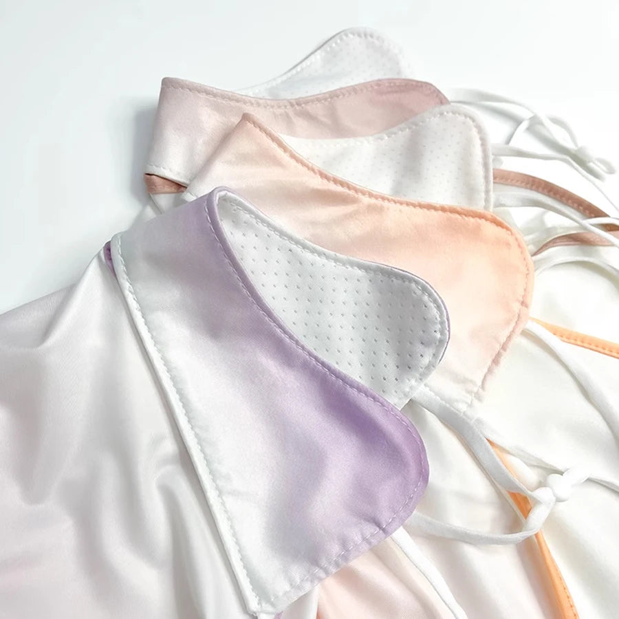 Sunblock Mask Women Summer Neck Facekini Ice Silk Sun Mask Full Face UV Protective For Outdoor Sports Cycling Running Shade