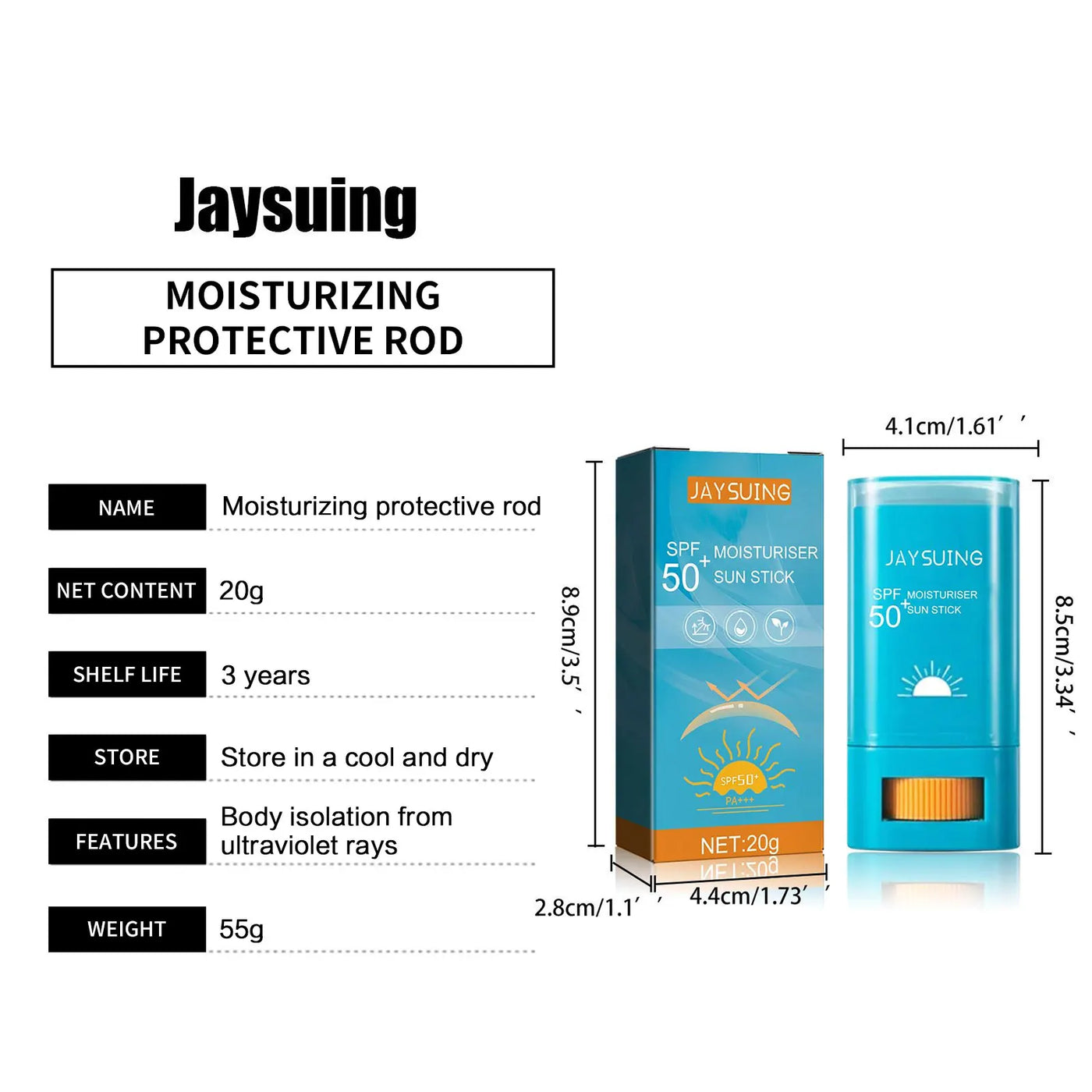 Spf50 UV Protection Sun Stick Waterproof Sweatproof Solar Blocker Moisturizing Lightweight Prevent Sunburn Anti Oxidant Sunblock