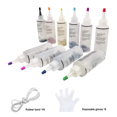 Tie Dye Kit 6/8/10colors Textile Fabric Paints Colorful Tie Dying With Rubber Bands Gloves DIY Clothing Graffiti Dye Paint Kit