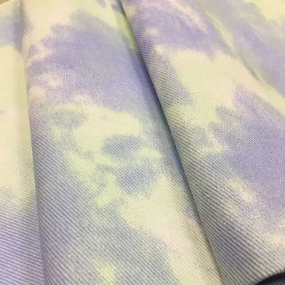 Color Tie Dye Washed Denim Fabric for Dress Skirt Coat Clothes Sewing Handmade DIY Thickened Pure Cotton 100% Textile 50x150cm