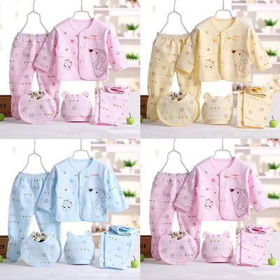5pcs Newborn Baby Cartoon Long Sleeve