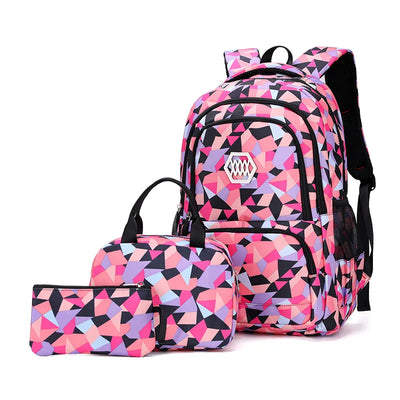 School Bags for Teenagers Girls Schoolbag Large Capacity Boys Printing School Backpack Set Rucksack Bagpack Kids Cute Book Bags