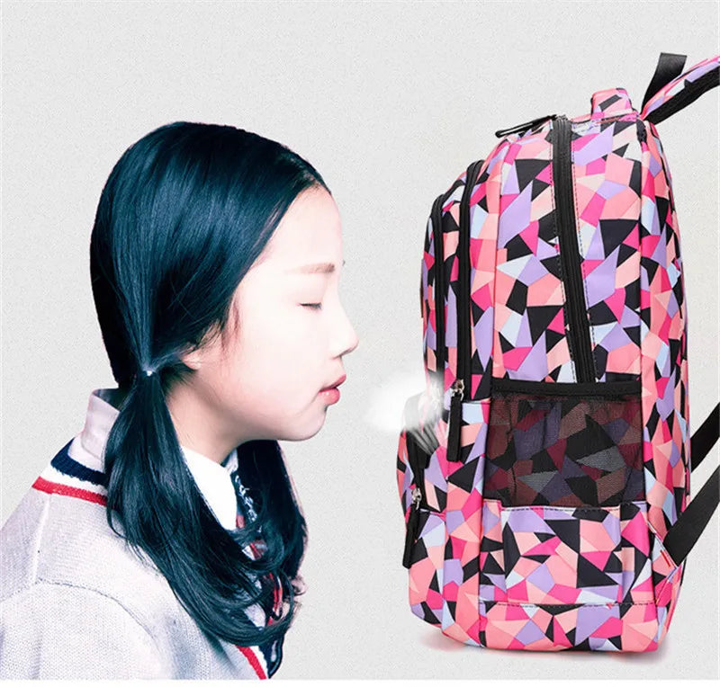 School Bags for Teenagers Girls Schoolbag Large Capacity Boys Printing School Backpack Set Rucksack Bagpack Kids Cute Book Bags