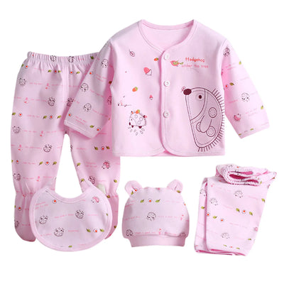 5pcs Newborn Baby Cartoon Long Sleeve