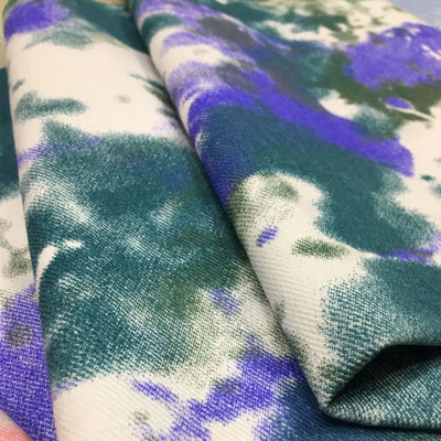 Color Tie Dye Washed Denim Fabric for Dress Skirt Coat Clothes Sewing Handmade DIY Thickened Pure Cotton 100% Textile 50x150cm