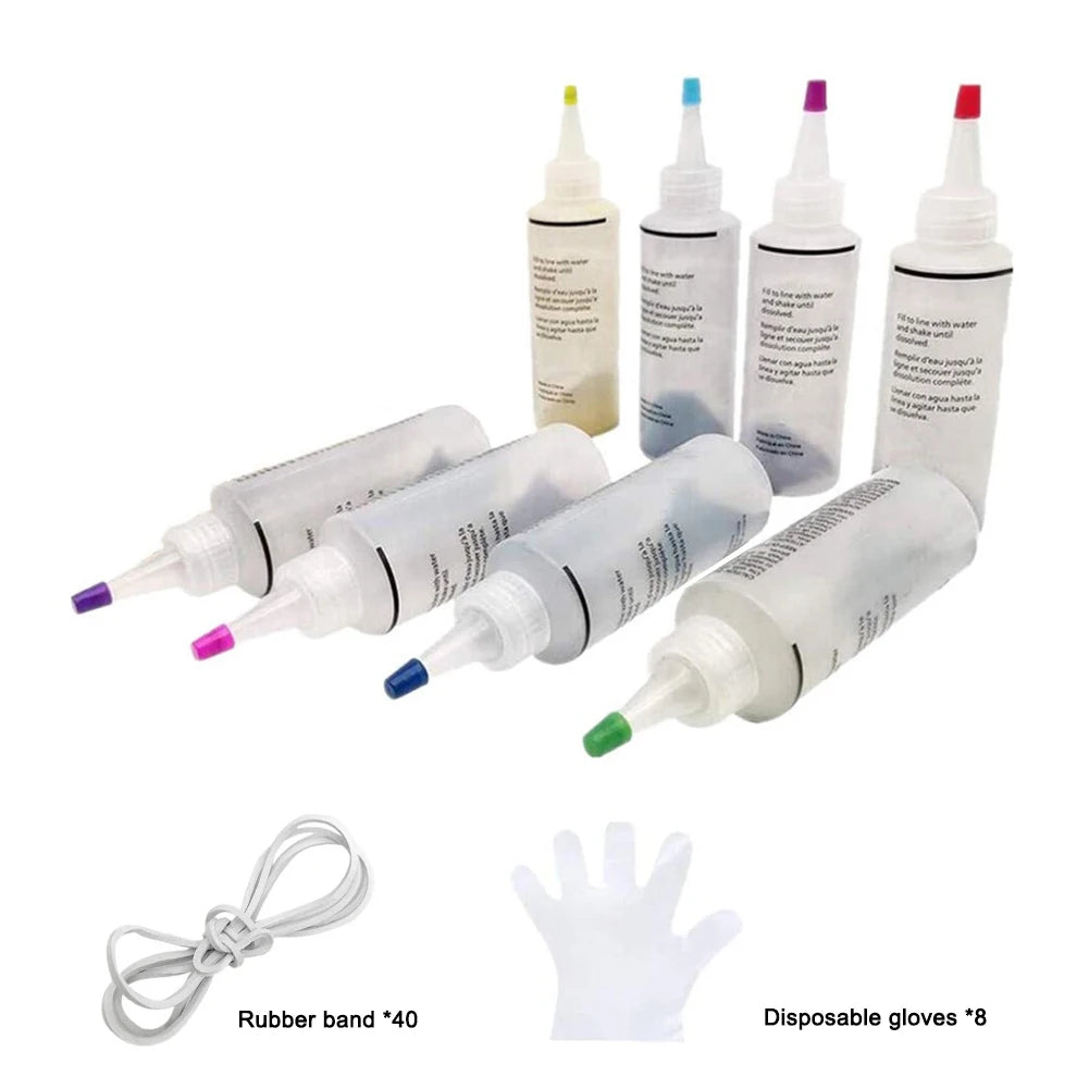 Tie Dye Kit 6/8/10colors Textile Fabric Paints Colorful Tie Dying With Rubber Bands Gloves DIY Clothing Graffiti Dye Paint Kit