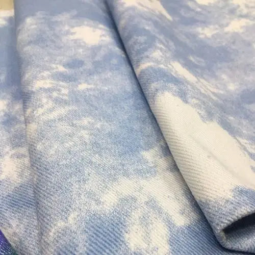 Color Tie Dye Washed Denim Fabric for Dress Skirt Coat Clothes Sewing Handmade DIY Thickened Pure Cotton 100% Textile 50x150cm