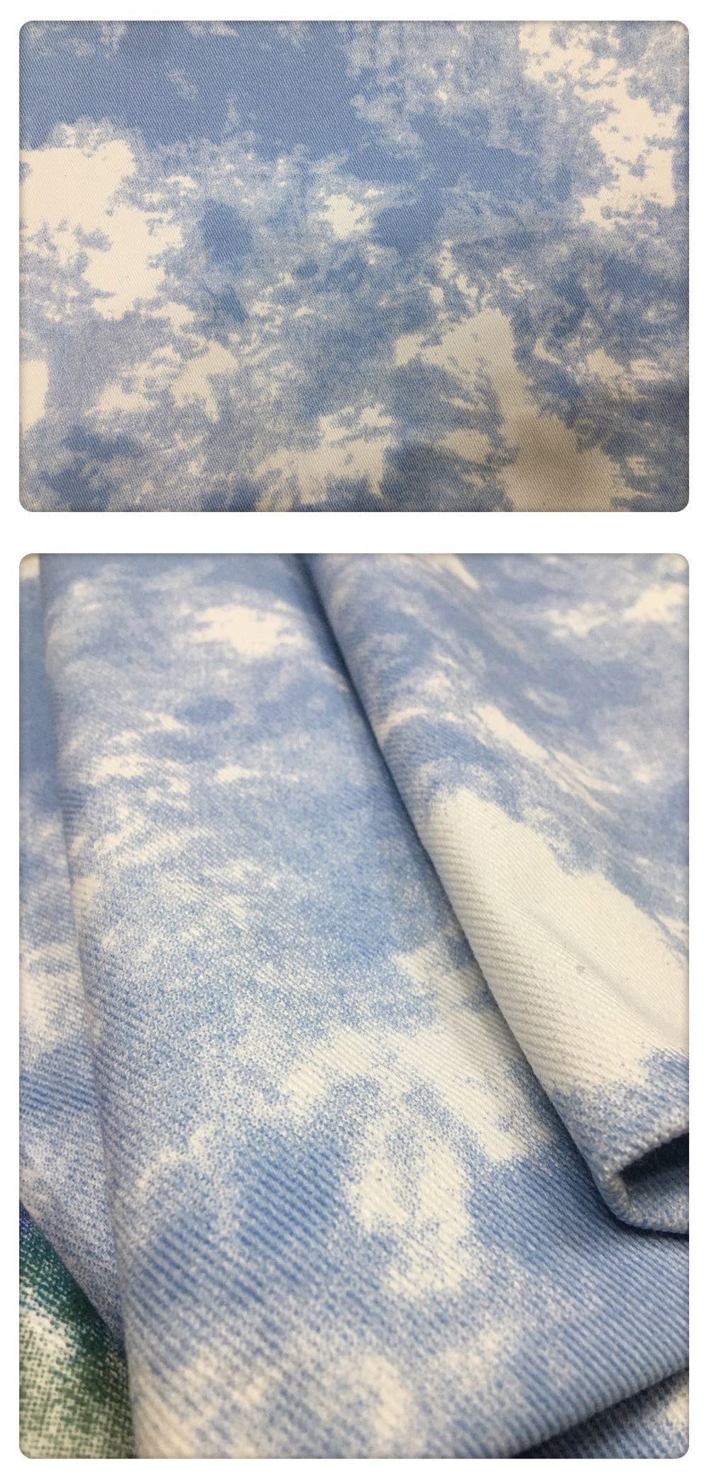 Color Tie Dye Washed Denim Fabric for Dress Skirt Coat Clothes Sewing Handmade DIY Thickened Pure Cotton 100% Textile 50x150cm