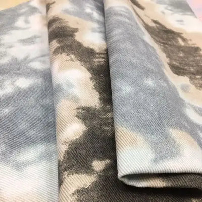 Color Tie Dye Washed Denim Fabric for Dress Skirt Coat Clothes Sewing Handmade DIY Thickened Pure Cotton 100% Textile 50x150cm
