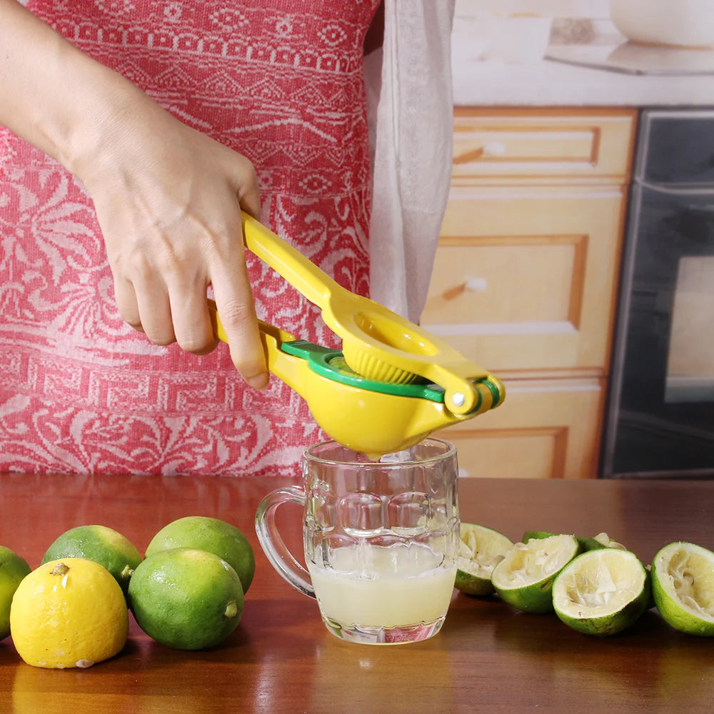 2-In-1 Lemon Lime Squeezer - Hand Juicer Lemon Squeezer - Max Extraction Manual Citrus Juicer