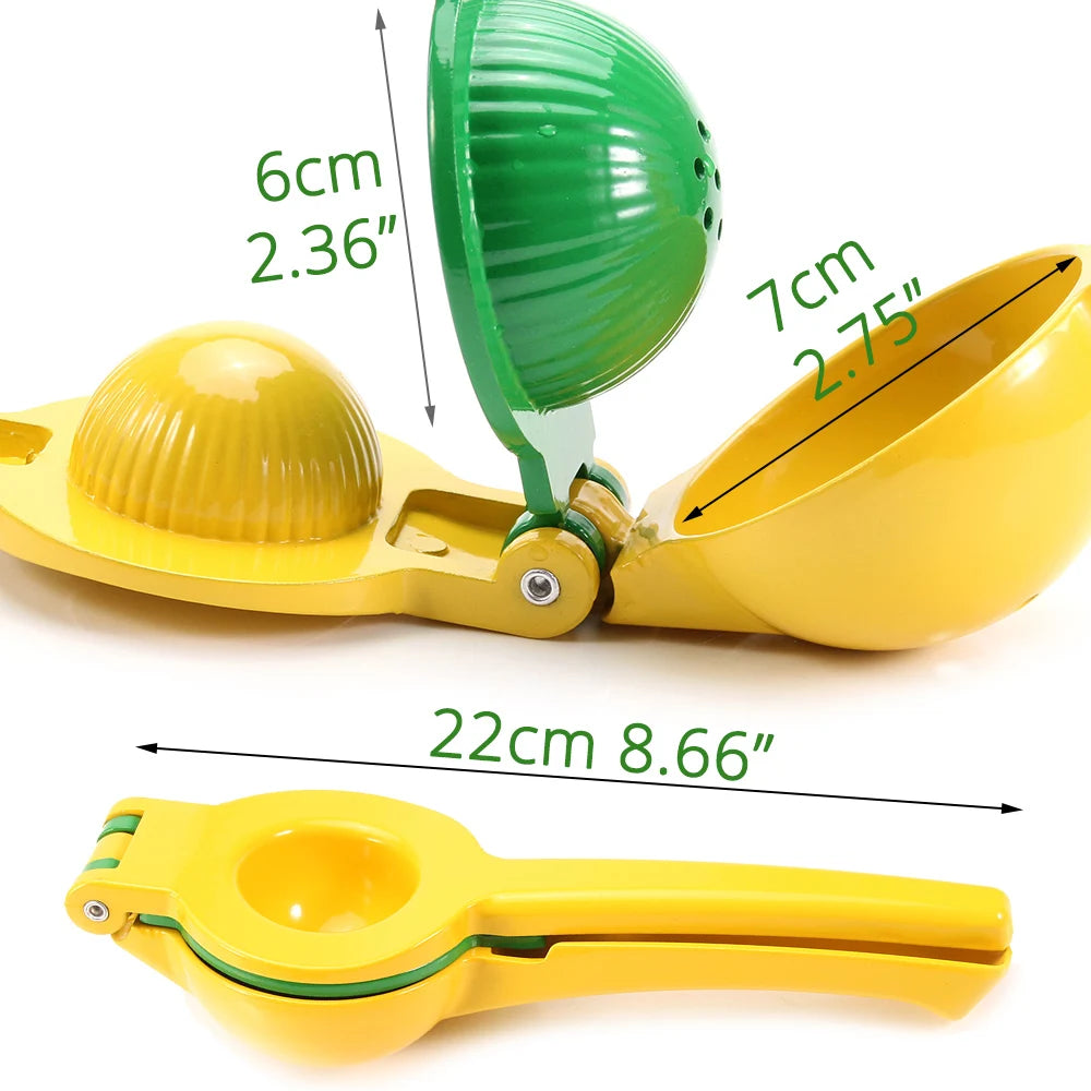 2-In-1 Lemon Lime Squeezer - Hand Juicer Lemon Squeezer - Max Extraction Manual Citrus Juicer
