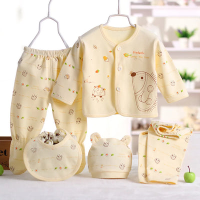 5pcs Newborn Baby Cartoon Long Sleeve