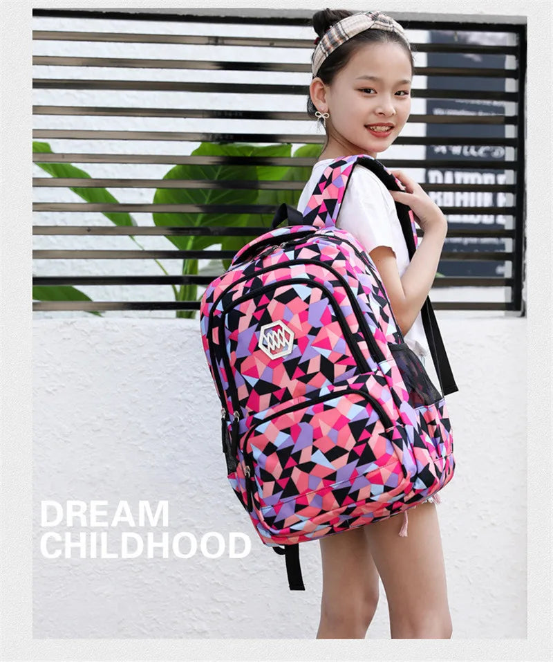 School Bags for Teenagers Girls Schoolbag Large Capacity Boys Printing School Backpack Set Rucksack Bagpack Kids Cute Book Bags