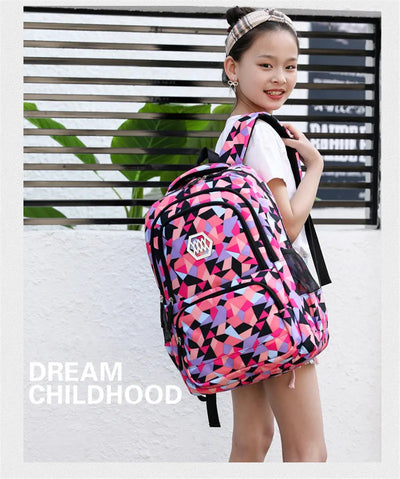 School Bags for Teenagers Girls Schoolbag Large Capacity Boys Printing School Backpack Set Rucksack Bagpack Kids Cute Book Bags