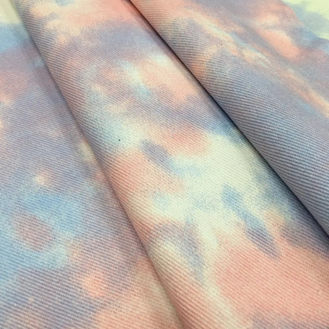 Color Tie Dye Washed Denim Fabric for Dress Skirt Coat Clothes Sewing Handmade DIY Thickened Pure Cotton 100% Textile 50x150cm