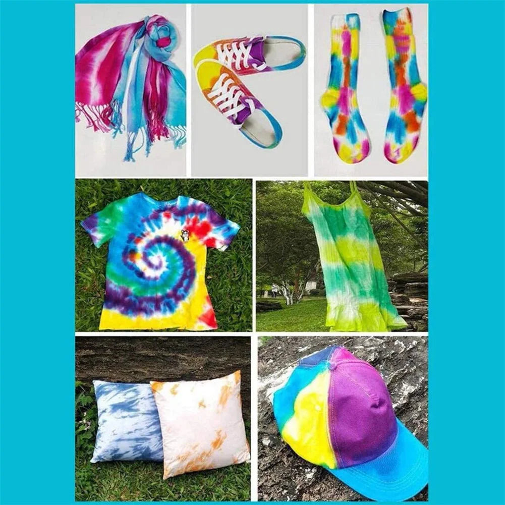 Tie Dye Kit 6/8/10colors Textile Fabric Paints Colorful Tie Dying With Rubber Bands Gloves DIY Clothing Graffiti Dye Paint Kit