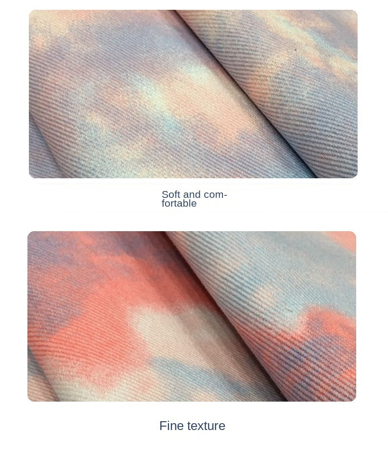 Color Tie Dye Washed Denim Fabric for Dress Skirt Coat Clothes Sewing Handmade DIY Thickened Pure Cotton 100% Textile 50x150cm
