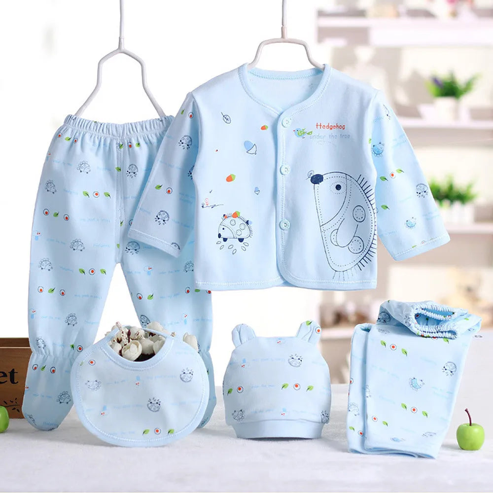 5pcs Newborn Baby Cartoon Long Sleeve