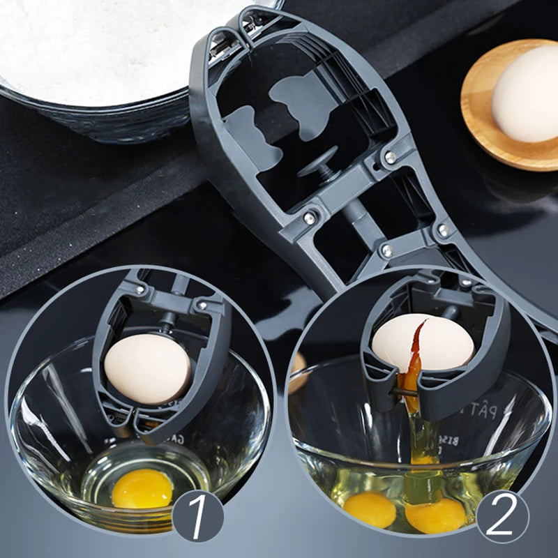 One-Handed Egg Opener & Whisk Tool