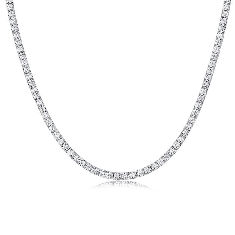 Twin 925 Silver Moissanite Long Star River Necklace