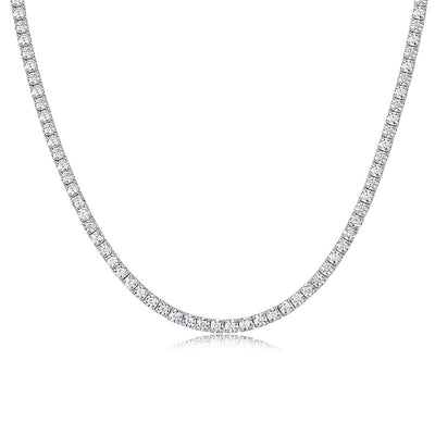 Twin 925 Silver Moissanite Long Star River Necklace