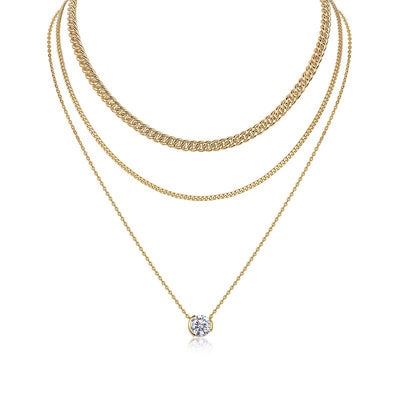 925 Silver European And American Twin Clavicle Chain Necklace