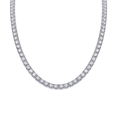 Twin 925 Silver Moissanite Long Star River Necklace