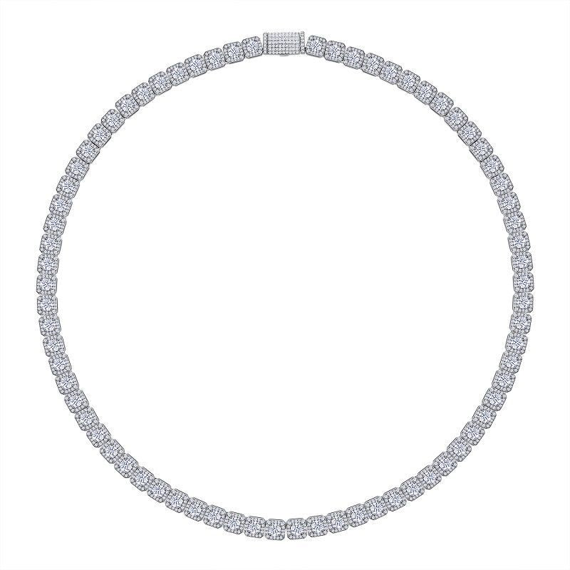 Square Rock Candy Chain Personalized Design Moissanite Cuban Chain Necklace