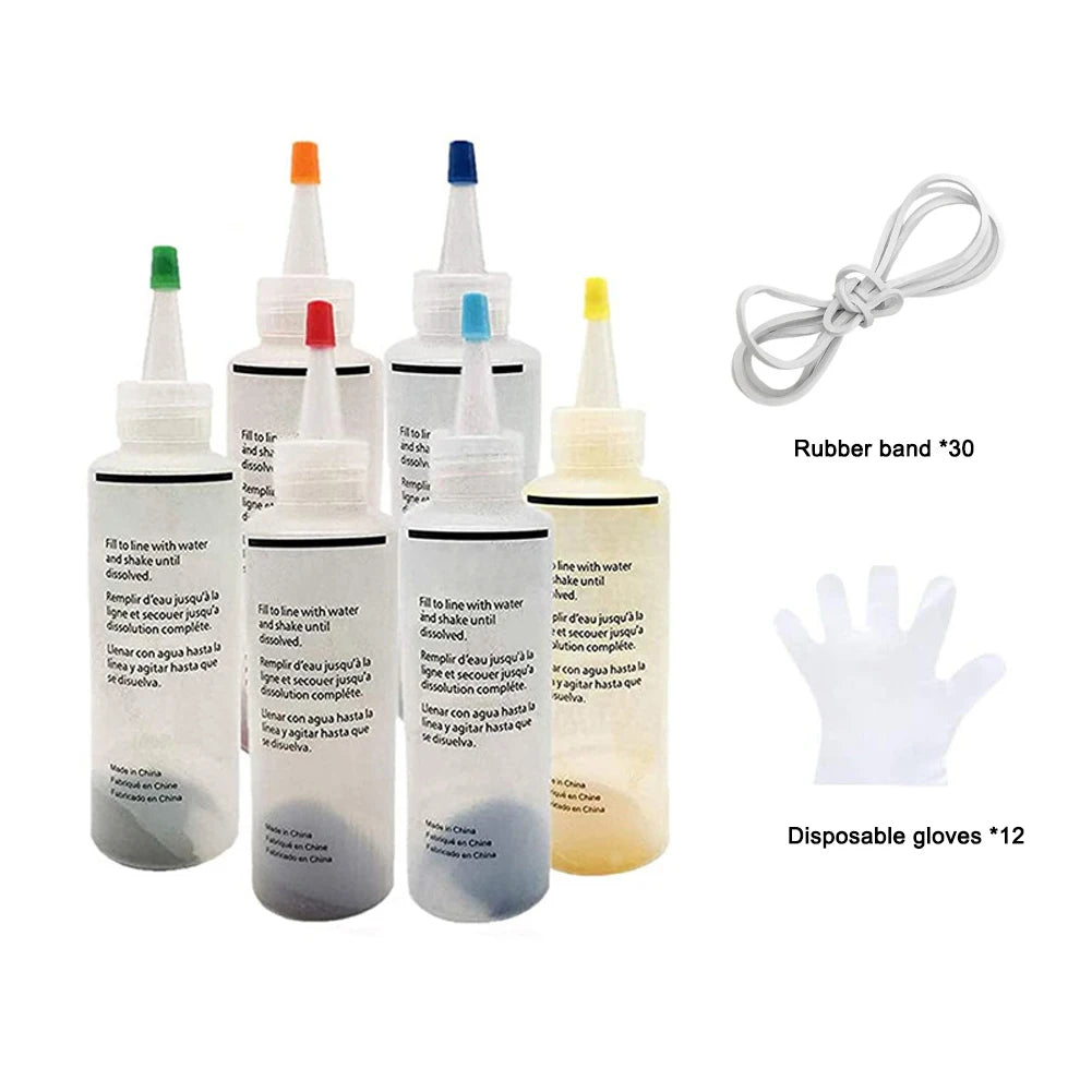 Tie Dye Kit 6/8/10colors Textile Fabric Paints Colorful Tie Dying With Rubber Bands Gloves DIY Clothing Graffiti Dye Paint Kit