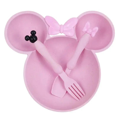 3-Pcs Wheat Straw Kids Tableware Set