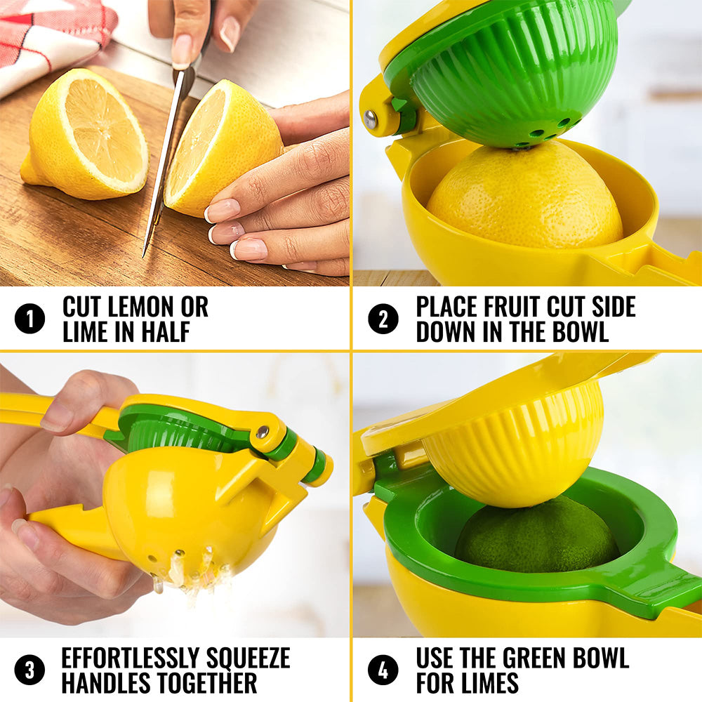 2 in 1 Fresh Orange Citrus Lime Lemon Squeezer Fresh Fruit Juice Presser Metal Hand Press Extractor Portable Manual Juicer
