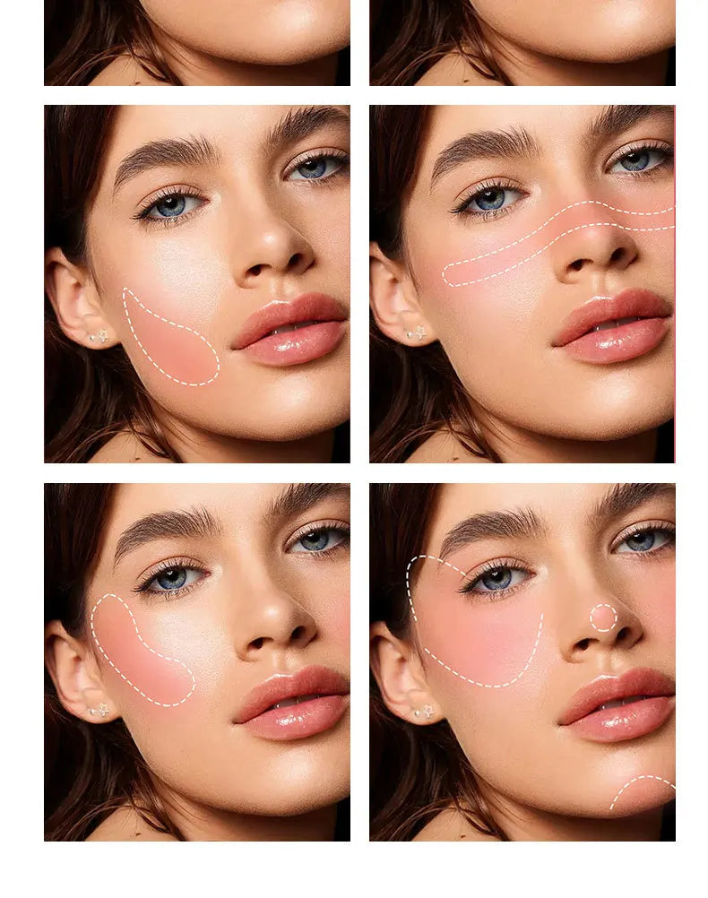 Smooth Blush Stick Naturally Saturated Long-lasting Waterproof Easy to Wear Matte Blush 3 in 1 Makeup Used On Lips Eyes Cheeks