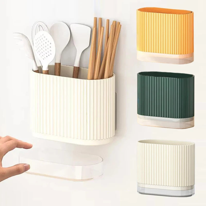 Wall-Mounted Kitchen Spoon Chopstick Holder