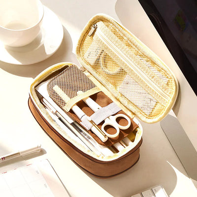 School Supplies Pencil Bag Portable Simple Aesthetic Pencil Organiser Back To School Present Simple Style Zipper Cute Stationery