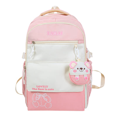 Schoolbag, a lightweight and large - capacity backpack designed for junior high school girls, aiming to relieve pressure and pro