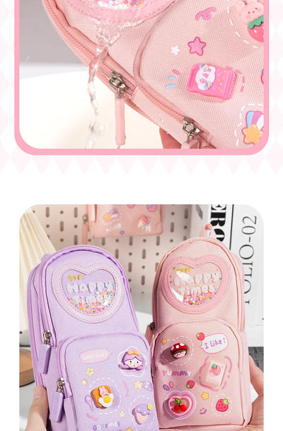 Schoolbag Style Pencil Case Girls Elementary School Students Children Large Capacity High Aesthetic Value Simple Cute Stationery
