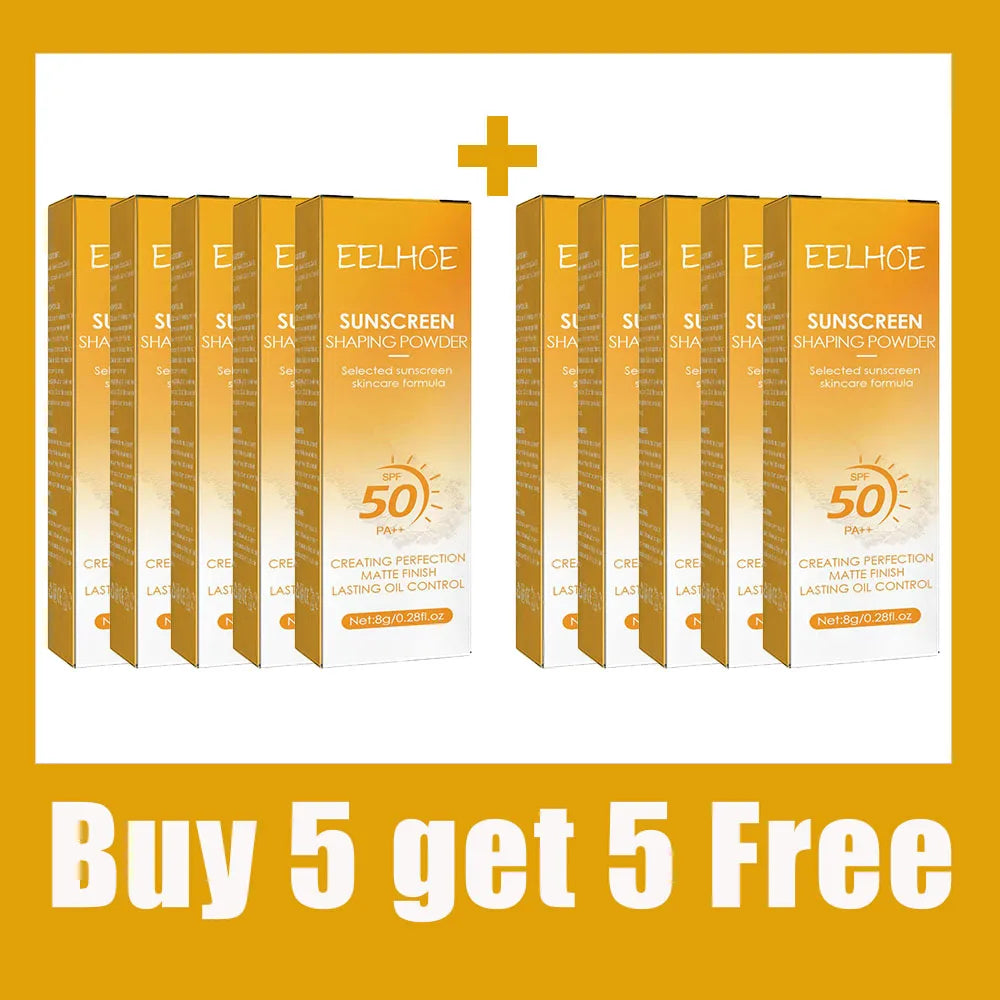 Spf50 Sunscreen Loose Powder Sunblock Skin Protective Waterproof Invisible Pore Solar Blocker Brighten Oil Control Makeup Powder