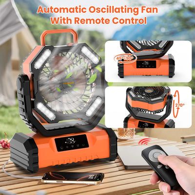 New 20000mAh Portable LED Camping Fan