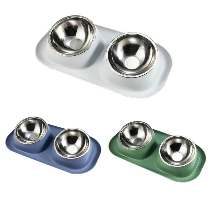 Dog Stainless Steel Double Bowl